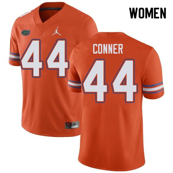 NCAA Florida Gators Garrett Conner Women's #44 Jordan Brand Orange Stitched Authentic College Football Jersey KNO1064GT